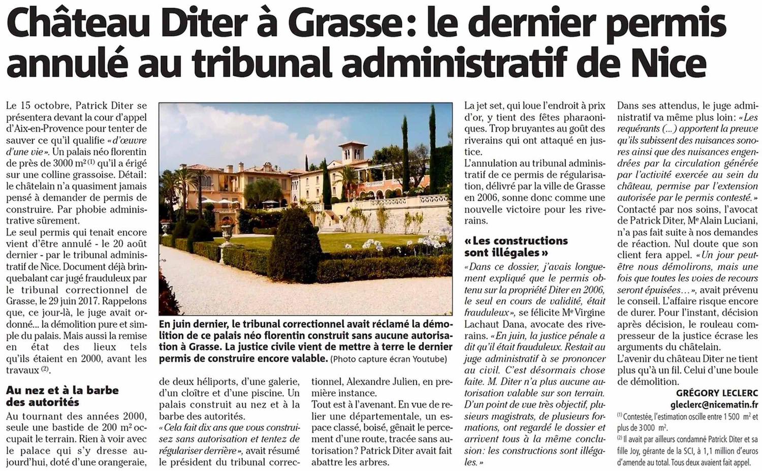 Château Diter : le dernier permis de construire annulé